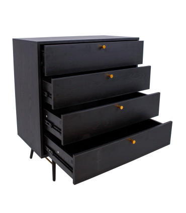 Kummut LUXEMBOURG 80x40xH90cm, must melamiin