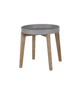 Abilaud SANDSTONE D61xH50cm, pruunikas komposiitkivi, puidust jalad