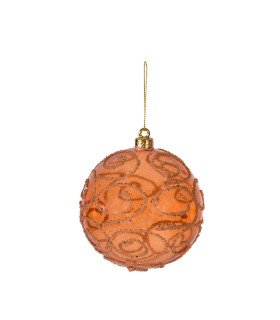 Ёлочный шар GLITTER ROSE GOLD, D10см