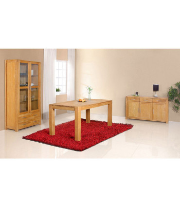 Vitriinkapp CHICAGO NEW 2-klaasuksega ja 2-sahtliga, 91x40xH190cm, puit: tammespoon/MDF, värvus: naturaalne, õlitatud