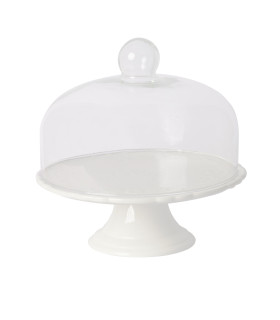 Koogivaagen jalaga SOFIA, D28xH9,5/27cm, klaaskupliga, valge