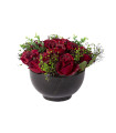 Искусственный цветок RED VELVET, розы в чёрной вазе