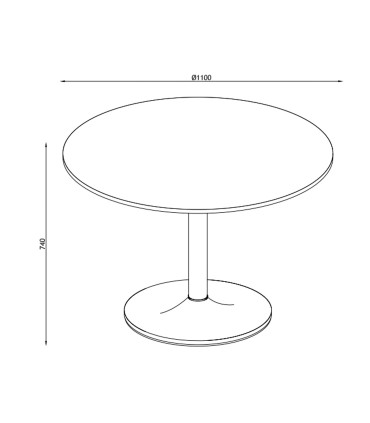 Обеденный стол IBIZA D110x74см, белый