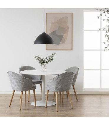 Söögilaud IBIZA D110x74cm, lauaplaat: MDF, värvus: valge, jalg: metall, värvus: valge