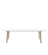 Söögilaud BELINA 170/270x100xH74cm, pikendatav, lauaplaat: puit, värvus: valge, jalad: puit, kroom-dekooriga
