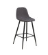 Барный стул WILMA 46,6x51xH101см, сиденье и спинка: ткань, цвет: серый, ножки: чёрный металл