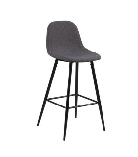 Baaritool WILMA 46,6x51xH101cm, iste ja seljatugi: kangas, jalad: must metall