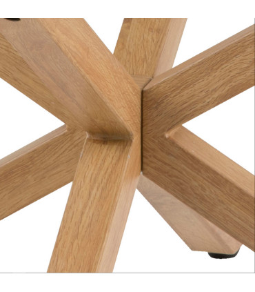 Обеденный стол HEAVEN D120xH76см, столешница: закаленное стекло 10мм, ножки: металл дубовая фольга