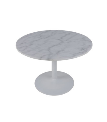 Söögilaud TARIFA D110xH75cm, lauaplaat: marmor, värvus: valge, jalg: pulbervärvitud, värvus: matt valge