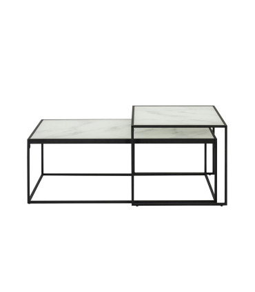 Diivanilauad 2tk BOLTON 50x55xH43cm, 100x50xH35cm, klaas