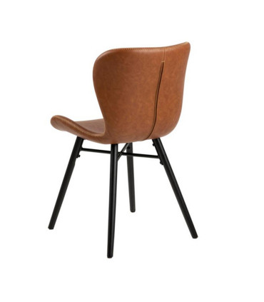 Стулья 2шт. BATILDA 47x56xH82,5см, сиденье/спинка: кожзаменитель, цвет: бренди, ножки: каучуковое дерево, цвет: чёрный