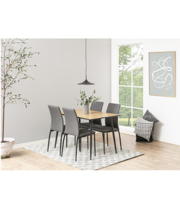 Söögilaud WILMA 120x80xH75cm, tamm, lauaplaat: melamiin, jalad: metall