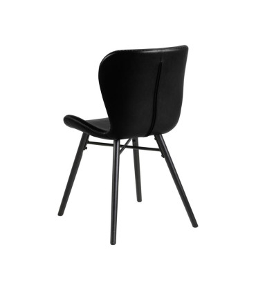 Стул 2шт BATILDA 47x56xH82,5см, сиденье / спинка: искусственная кожа, цвет: черный, ножки: каучуковое дерево, цвет: черн