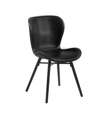 Tool BATILDA 47x56xH82,5cm, must PU, jalad: must