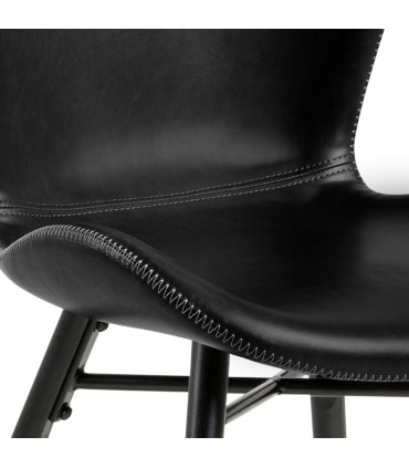 Tool BATILDA 47x56xH82,5cm, must PU, jalad: must