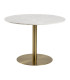 Обеденный стол CORBY D105xH75см, белый мрамор/латунь