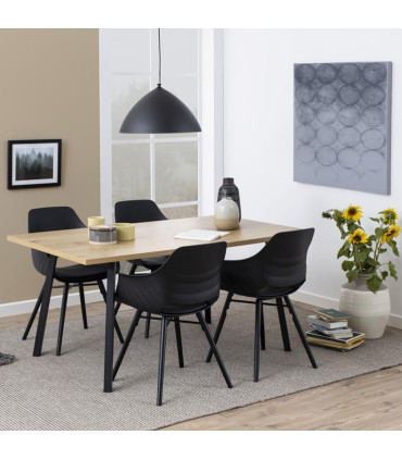 Söögilaud CENNY 160x90xH75cm, tamm, materjal: melamiin, jalad: pulbervärvitud