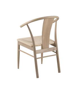 Tool JANIK 54x54x83cm, valge tamm, iste: beež nöörpunutis