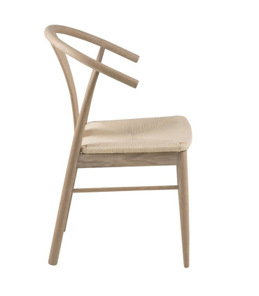 Tool JANIK 54x54x83cm, valge tamm, iste: beež nöörpunutis