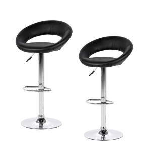 Baaritool PLUMP 56x50xH100cm, must PU, jalg: kroomitud