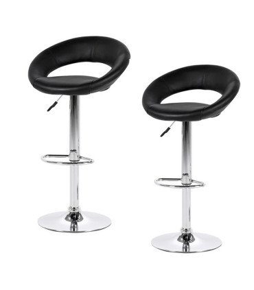 Baaritool PLUMP 56x50xH100cm, must PU, jalg: kroomitud