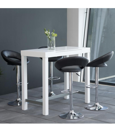 Барные стулья 2шт. PLUMP 56x50xH100см, сиденье и спинка: кожзаменитель, цвет: чёрный, ножка: хромированная