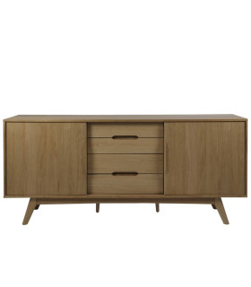 Комод MARTE 180x44xH84см, с 4 ящиками и 2 дверьми, материал: массив дерева/шпон дуба, обработка: промасленный