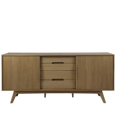 Комод MARTE 180x44xH84см, с 4 ящиками и 2 дверьми, материал: массив дерева/шпон дуба, обработка: промасленный