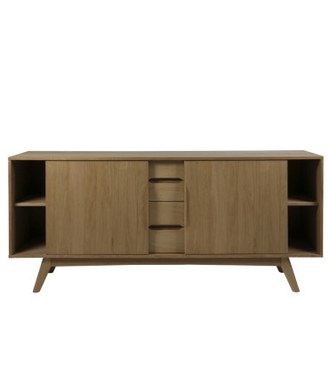 Комод MARTE 180x44xH84см, с 4 ящиками и 2 дверьми, материал: массив дерева/шпон дуба, обработка: промасленный