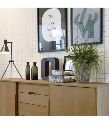 Kummut MARTE 180x44xH84cm, 4-sahtliga ja 2-uksega, materjal: täispuit/tammespoon, viimistlus: õlitatud