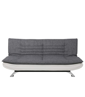 Диван-кровать FAITH 196x98xH91см, материал покрытия: ткань/кожзаменитель, цвет: серый/белый, ножки: металл, цвет: хром