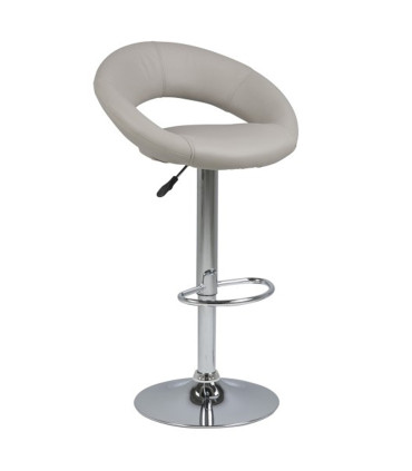 Барный стул PLUMP 56x50xH100см, сиденье и спинка: кожзаменитель, цвет: taupe, ножка: хромированная