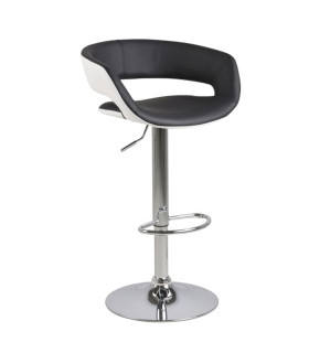 Baaritool GRACE 54,5x48,5xH104cm, iste ja seljatugi: kunstnahk, värvus: must/valge, jalg: kroomitud