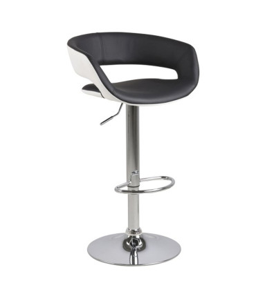 Baaritool GRACE 54,5x48,5xH104cm, iste ja seljatugi: kunstnahk, värvus: must/valge, jalg: kroomitud