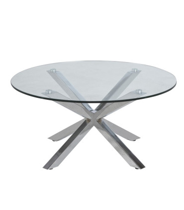 Diivanilaud HEAVEN D82xH40cm, lauaplaat: läbipaistev klaas, jalad: kroomitud