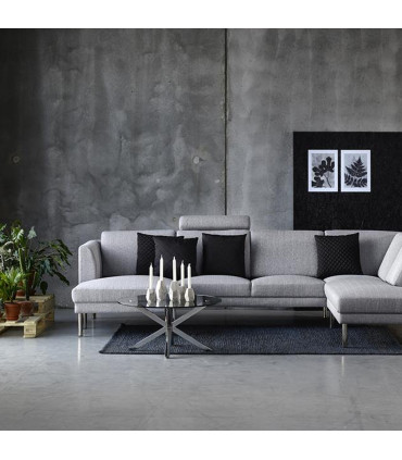 Diivanilaud HEAVEN D82xH40cm, lauaplaat: läbipaistev klaas, jalad: kroomitud