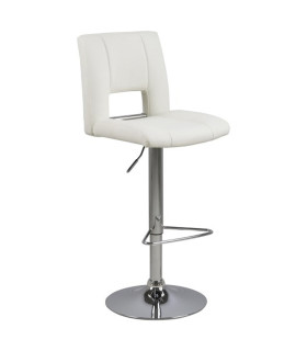 Baaritool SYLVIA valge PU/kroom