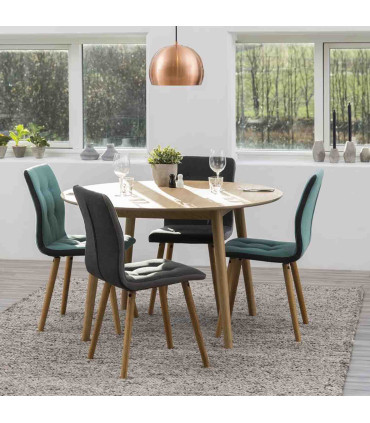 Söögilaud NAGANO D120xH75cm,  lauaplaat: puit/tammespoon, jalad: täispuit, viimistlus: õlitatud