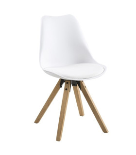 Стул DIMA 44x42xH85см, сиденье: кожзаменитель, спинка: пластик, цвет: белый