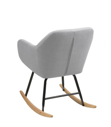 Кресло-качалка EMILIA 57x71xH81см, сиденье и спинка: ткань Corsica, цвет: светло-серый