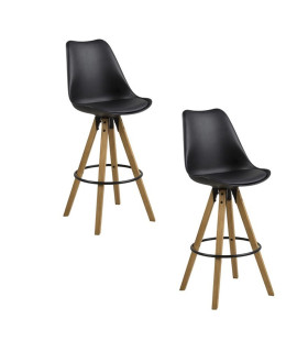 Baaritool DIMA 48,5x55xH111,5cm, must PU, jalad: tamm