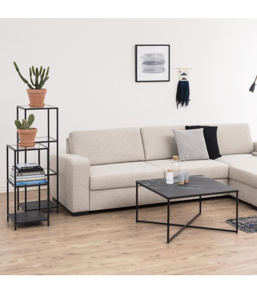 Riiul SEAFORD 35x37xH82,5cm, klaas, metall