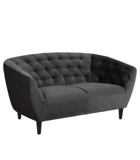 Diivan RIA 84x150xH78cm, 2-kohaline, kattematerjal: kangas, värvus: tumehall, jalad: kummipuu, värvus: must