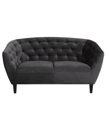 Diivan RIA 84x150xH78cm, 2-kohaline, kattematerjal: kangas, värvus: tumehall, jalad: kummipuu, värvus: must