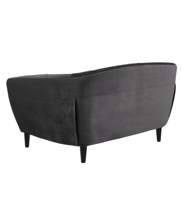 Diivan RIA 84x150xH78cm, 2-kohaline, kattematerjal: kangas, värvus: tumehall, jalad: kummipuu, värvus: must