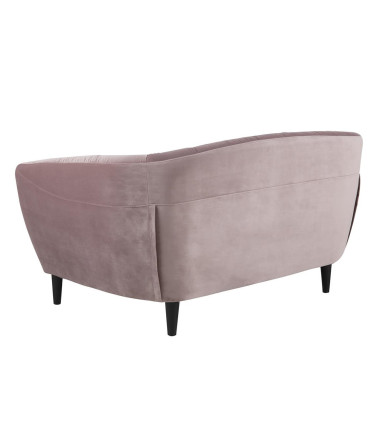 Diivan RIA 84x150xH78cm, 2-kohaline, kattematerjal: kangas, värvus: vanaroosa, jalad: kummipuu, värvus: must