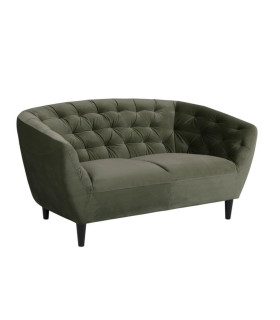 Диван RIA 84x150xH78см, 2-местный, материал покрытия: ткань, цвет: зеленый лес, ножки: каучуковое дерево, цвет: черный
