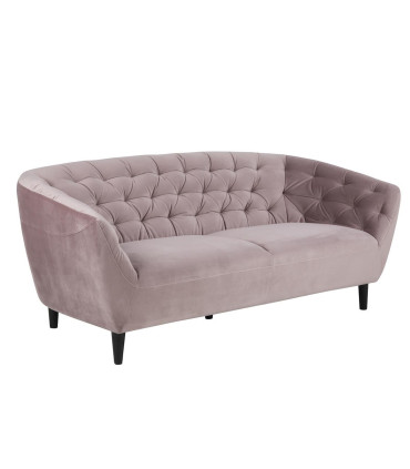 Diivan RIA 84x191xH78cm, 3-kohaline, kattematerjal: kangas, värvus: vanaroosa, jalad: kummipuu, värvus: must