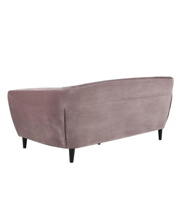 Diivan RIA 84x191xH78cm, 3-kohaline, kattematerjal: kangas, värvus: vanaroosa, jalad: kummipuu, värvus: must