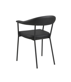 Tool AVA, must kunstnahk, 52,5x56xH77,5cm